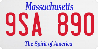 MA license plate 9SA890