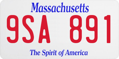 MA license plate 9SA891