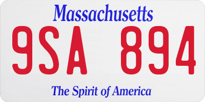MA license plate 9SA894