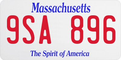 MA license plate 9SA896