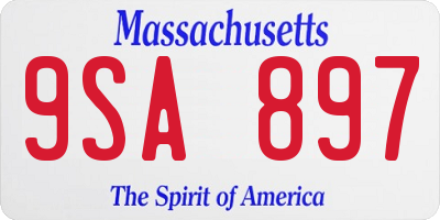 MA license plate 9SA897
