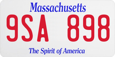 MA license plate 9SA898