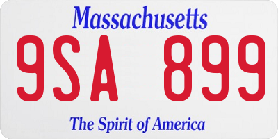 MA license plate 9SA899