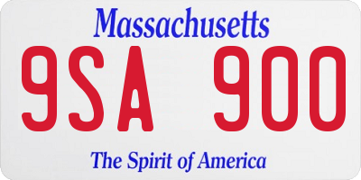 MA license plate 9SA900
