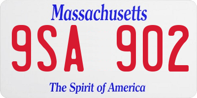 MA license plate 9SA902