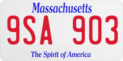MA license plate 9SA903