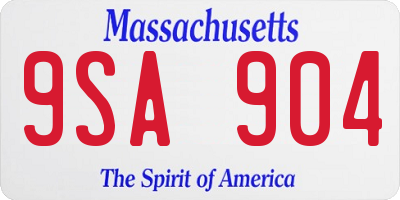 MA license plate 9SA904