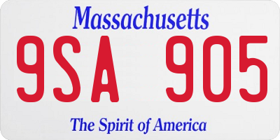 MA license plate 9SA905