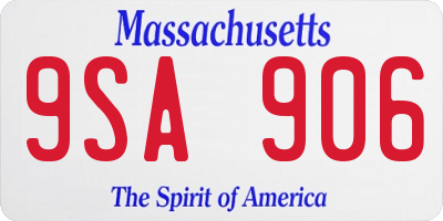 MA license plate 9SA906