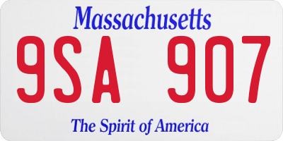 MA license plate 9SA907