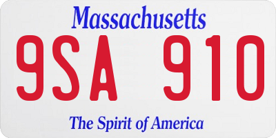 MA license plate 9SA910