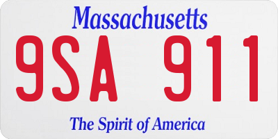MA license plate 9SA911