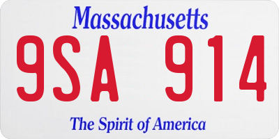 MA license plate 9SA914