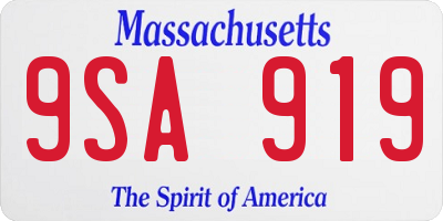 MA license plate 9SA919