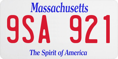 MA license plate 9SA921