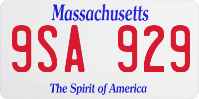 MA license plate 9SA929