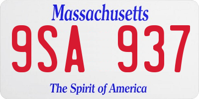 MA license plate 9SA937