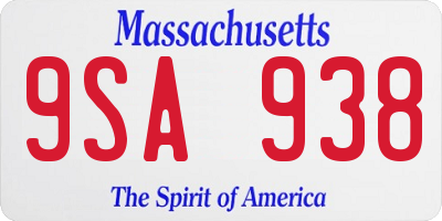 MA license plate 9SA938
