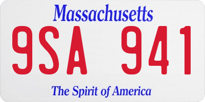 MA license plate 9SA941