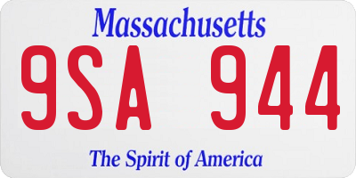 MA license plate 9SA944