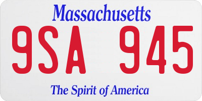 MA license plate 9SA945