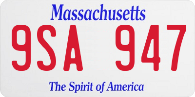 MA license plate 9SA947