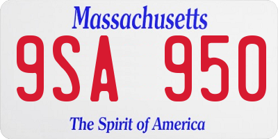 MA license plate 9SA950