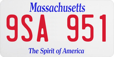 MA license plate 9SA951