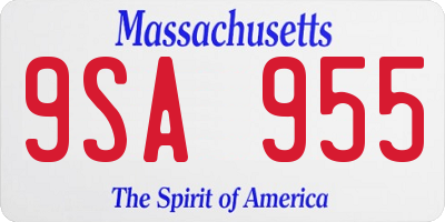 MA license plate 9SA955