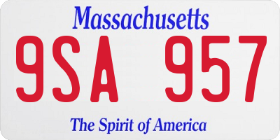 MA license plate 9SA957
