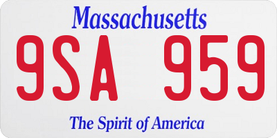 MA license plate 9SA959
