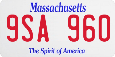 MA license plate 9SA960