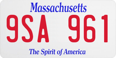 MA license plate 9SA961