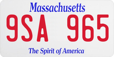 MA license plate 9SA965