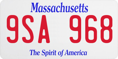 MA license plate 9SA968