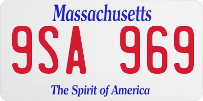 MA license plate 9SA969
