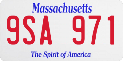 MA license plate 9SA971