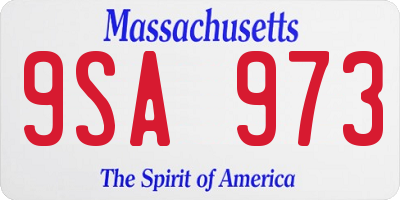 MA license plate 9SA973