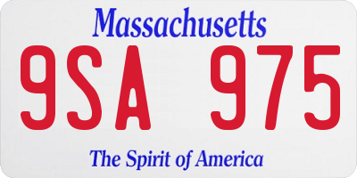 MA license plate 9SA975