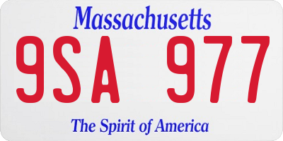 MA license plate 9SA977