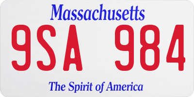 MA license plate 9SA984