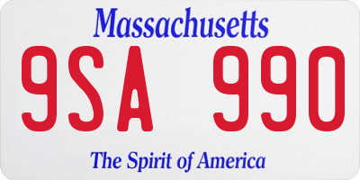 MA license plate 9SA990