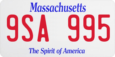 MA license plate 9SA995