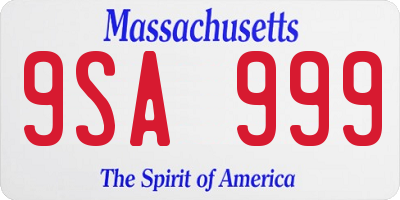 MA license plate 9SA999