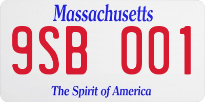 MA license plate 9SB001