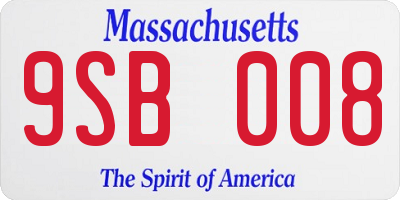 MA license plate 9SB008