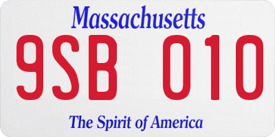 MA license plate 9SB010