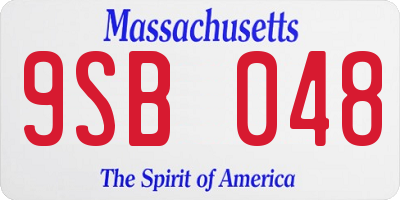 MA license plate 9SB048