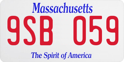 MA license plate 9SB059