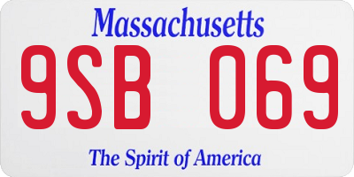 MA license plate 9SB069